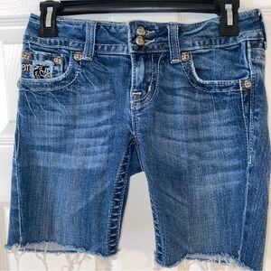 Blue Denim Cutoff Shorts missme